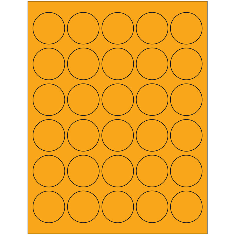 1 1/2" Fluorescent Orange Circle Laser Labels, Case Of 3000 Case Of 3000