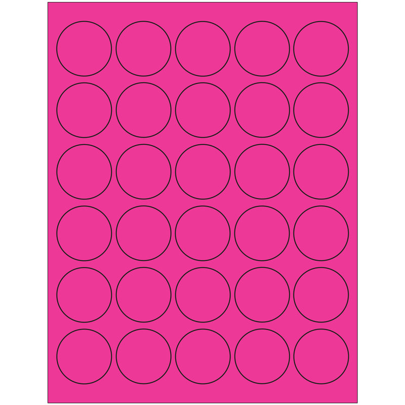 1 1/2" Fluorescent Pink Circle Laser Labels, Case Of 3000 Case Of 3000