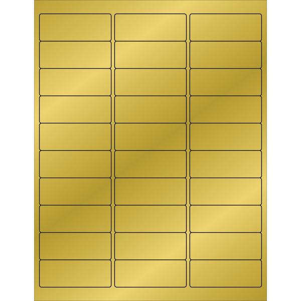 2 5/8 x 1" Gold Foil Rectangle Laser Labels, Case Of 3000 Case Of 3000