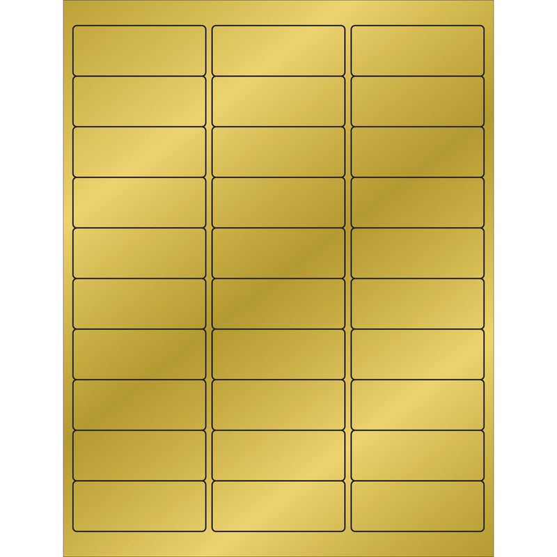 2 5/8 x 1" Gold Foil Rectangle Laser Labels, Case Of 3000 Case Of 3000