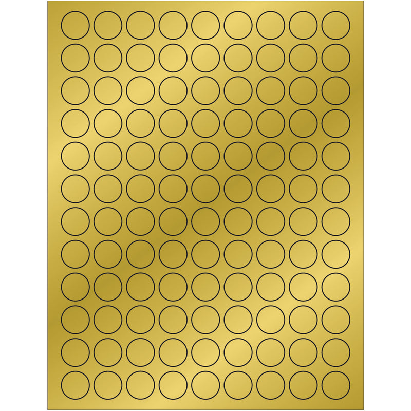 3/4" Gold Foil Circle Laser Labels, Case Of 1000 Case Of 1000