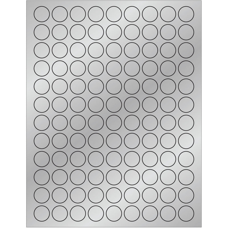 3/4" Silver Foil Circle Laser Labels, Case Of 1000 Case Of 1000