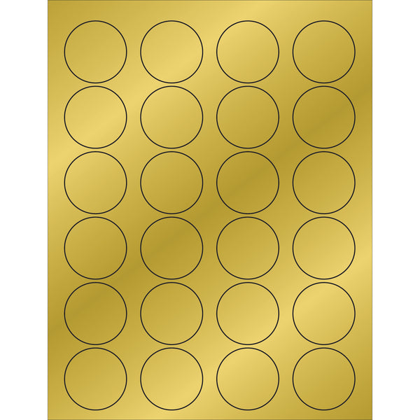 1 5/8" Gold Foil Circle Laser Labels, Case Of 2400 Case Of 2400