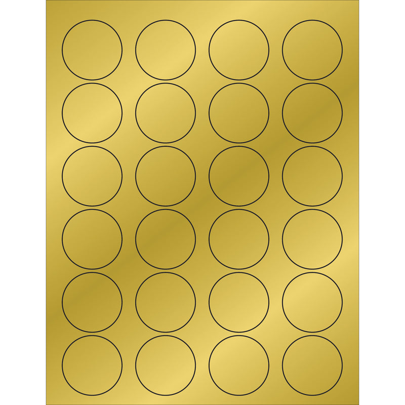 1 5/8" Gold Foil Circle Laser Labels, Case Of 2400 Case Of 2400