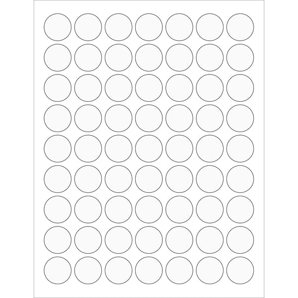 1" Clear Circle Laser Labels, Case Of 6300 Case Of 6300