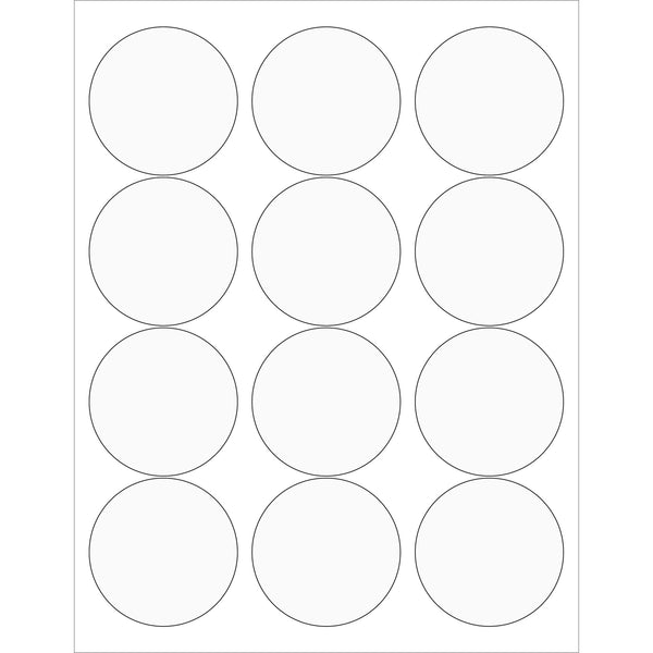 2 1/2" Clear Circle Laser Labels, Case Of 1200 Case Of 1200