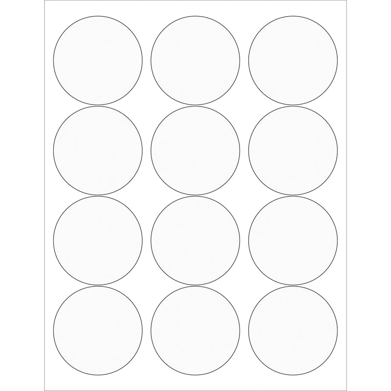 2 1/2" Clear Circle Laser Labels, Case Of 1200 Case Of 1200