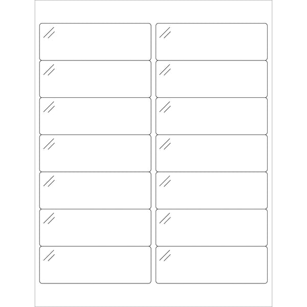 4 x 1 1/3" Pure Clear Rectangle Laser Labels, Case Of 1400 Case Of 1400