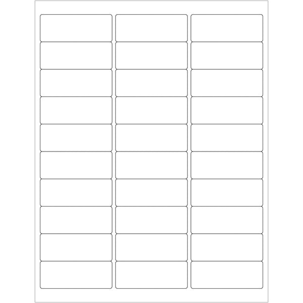 2 5/8 x 1" White Removable Rectangle Laser Labels (LL262) Case Of 3000