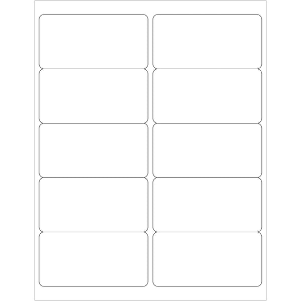 4 x 2" White Removable Rectangle Laser Labels (LL265) Case Of 1000
