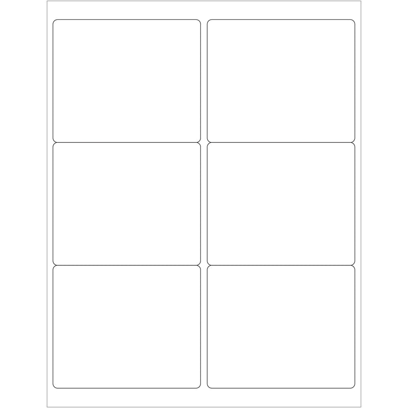 4 x 3 1/3" White Removable Rectangle Laser Labels (LL266) Case Of 600