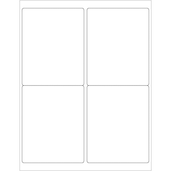 4 x 5" White Removable Rectangle Laser Labels (LL267) Case Of 400