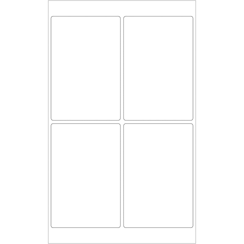 4 x 6" White Removable Rectangle Laser Labels (LL268) Case Of 400