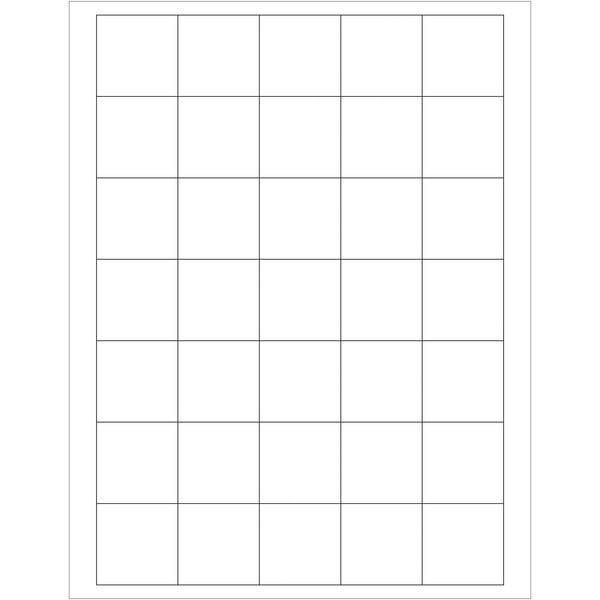 1 1/2 x 1 1/2" White Removable Rectangle Laser Labels (LL272) Case Of 3500
