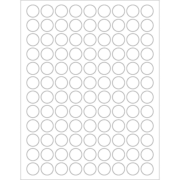 3/4" White Removable Circle Laser Labels (LL294) Case Of 1000