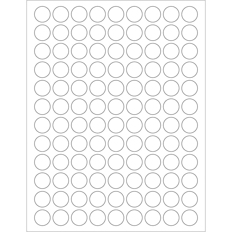 3/4" White Removable Circle Laser Labels (LL294) Case Of 1000