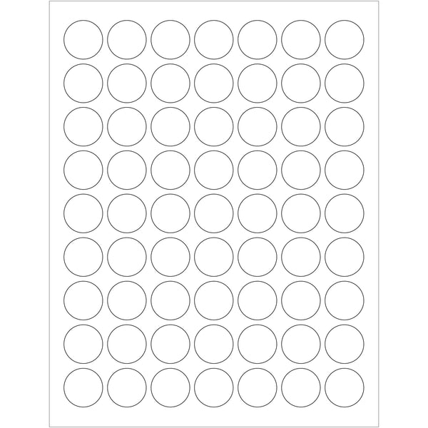 1" White Removable Circle Laser Labels (LL295) Case Of 6300