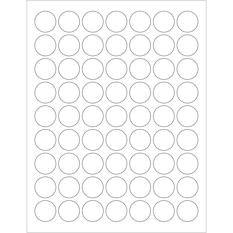 1" White Removable Circle Laser Labels (LL295) Case Of 6300