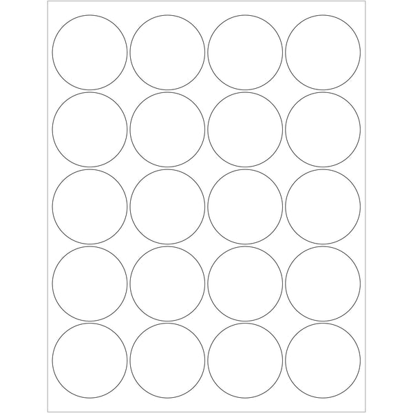 2" Glossy White Circle Laser Labels (LL302) Case Of 2000