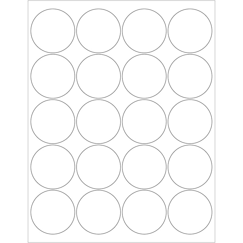 2" Glossy White Circle Laser Labels (LL302) Case Of 2000