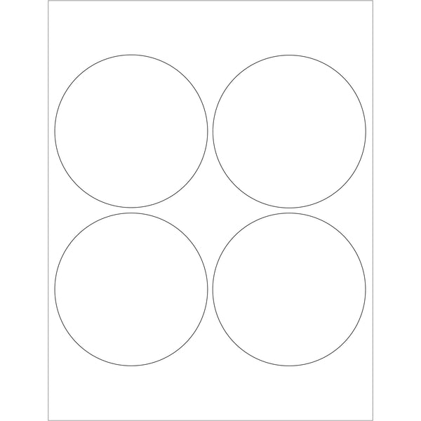 4" Glossy White Circle Laser Labels (LL305) Case Of 400