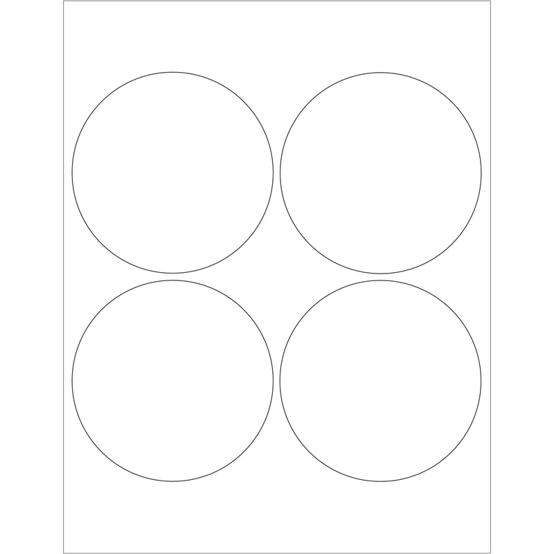 4" Glossy White Circle Laser Labels (LL305) Case Of 400