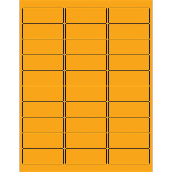 2 5/8 x 1" Fluorescent Orange Removable Rectangle Laser Labels (LL405OR) Case Of 3000