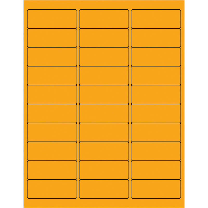 2 5/8 x 1" Fluorescent Orange Removable Rectangle Laser Labels (LL405OR) Case Of 3000
