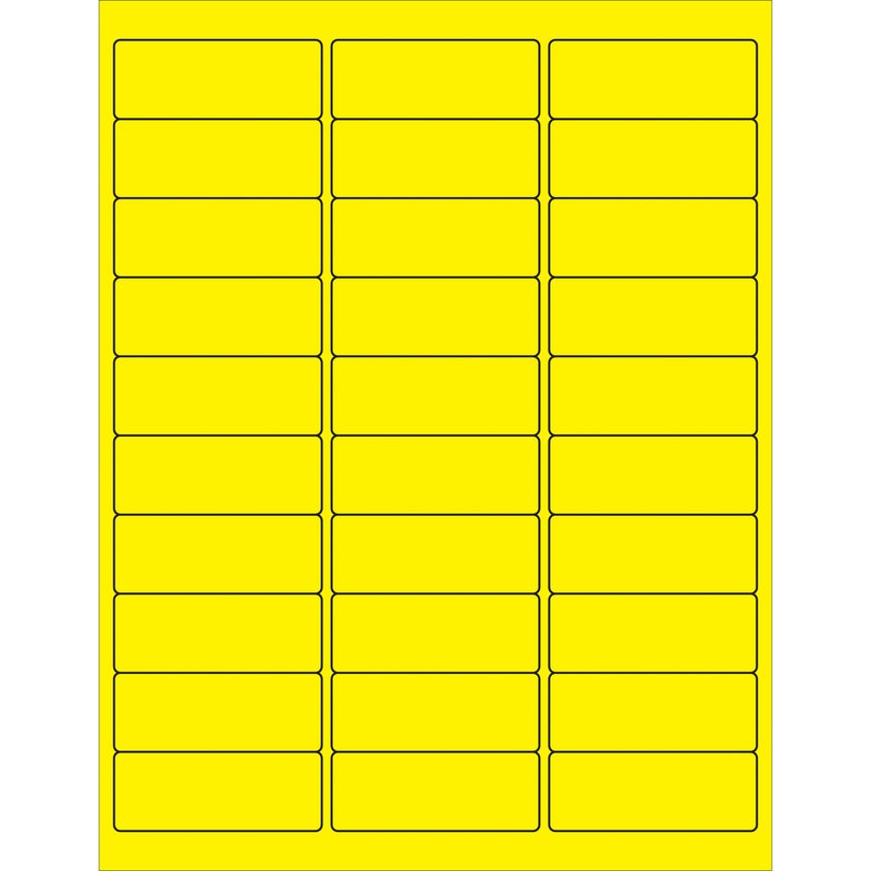 2 5/8 x 1" Fluorescent Yellow Removable Rectangle Laser Labels (LL405YE) Case Of 3000