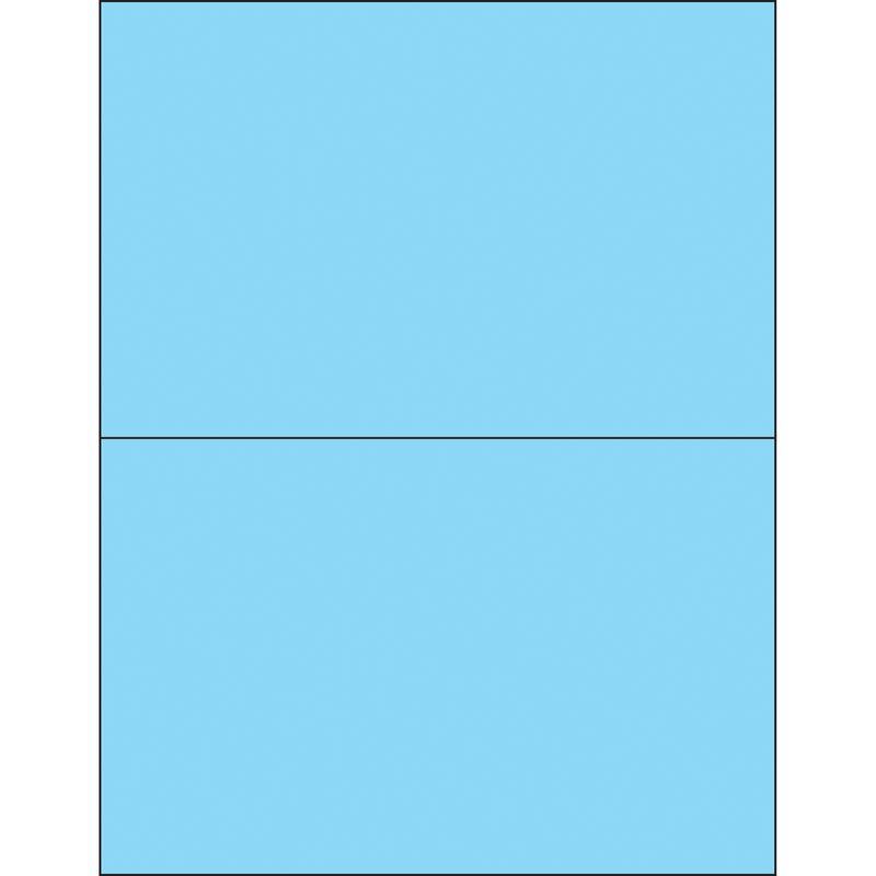 8 1/2 x 5 1/2" Fluorescent Pastel Blue Removable Rectangle Laser Labels (LL415BE) Case Of 200