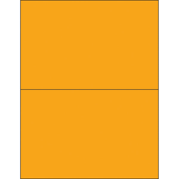 8 1/2 x 5 1/2" Fluorescent Orange Removable Rectangle Laser Labels (LL415OR) Case Of 200