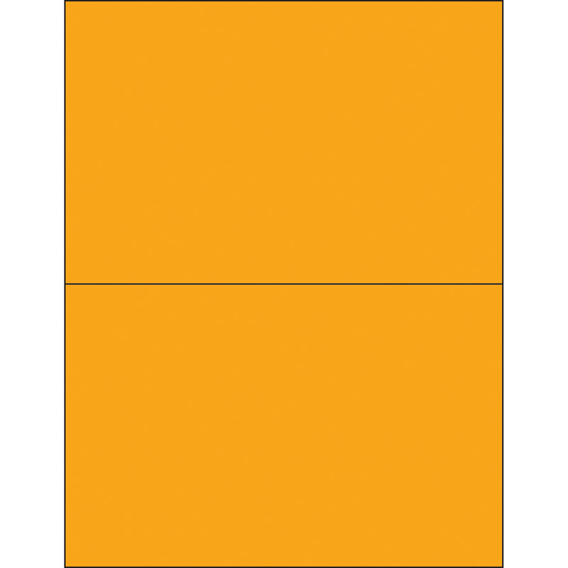 8 1/2 x 5 1/2" Fluorescent Orange Removable Rectangle Laser Labels (LL415OR) Case Of 200