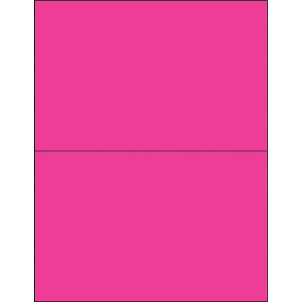 8 1/2 x 5 1/2" Fluorescent Pink Removable Rectangle Laser Labels (LL415PK) Case Of 200
