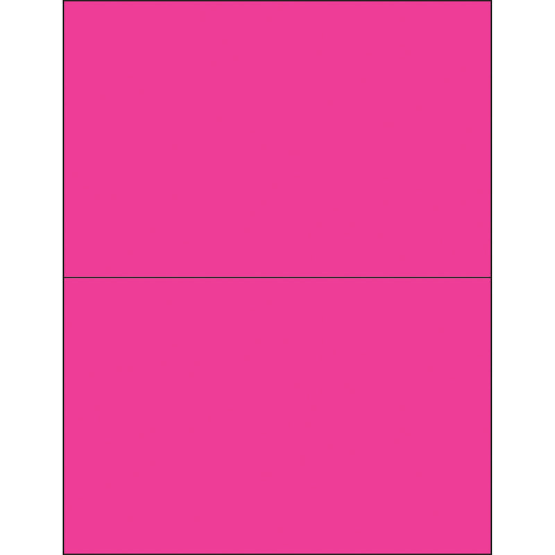 8 1/2 x 5 1/2" Fluorescent Pink Removable Rectangle Laser Labels (LL415PK) Case Of 200