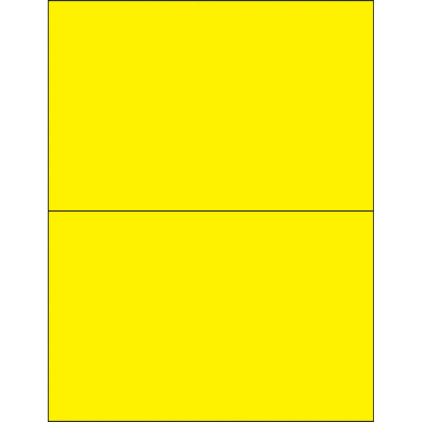 8 1/2 x 5 1/2" Fluorescent Yellow Removable Rectangle Laser Labels (LL415YE) Case Of 200