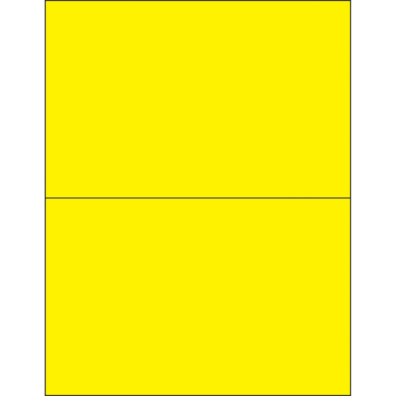 8 1/2 x 5 1/2" Fluorescent Yellow Removable Rectangle Laser Labels (LL415YE) Case Of 200