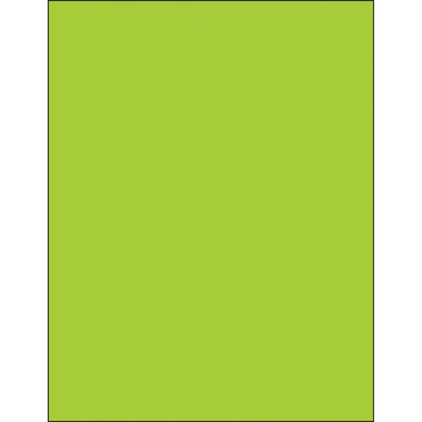 8 1/2 x 11" Fluorescent Green Removable Rectangle Laser Labels (LL420GN) Case Of 100