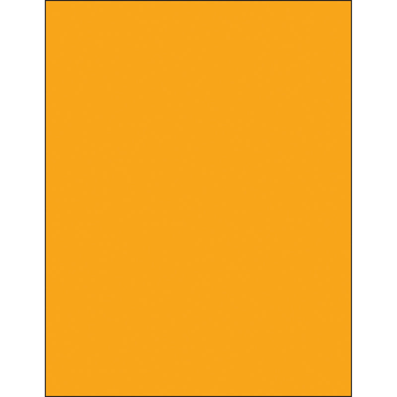 8 1/2 x 11" Fluorescent Orange Removable Rectangle Laser Labels (LL420OR) Case Of 100