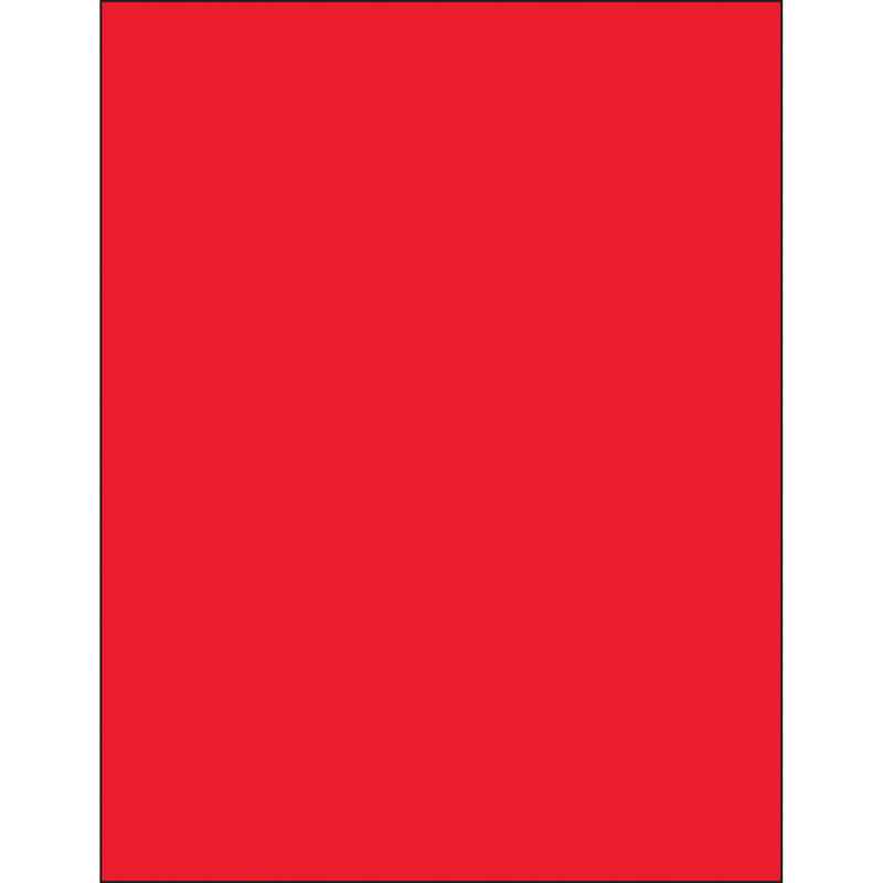8 1/2 x 11" Fluorescent Red Removable Rectangle Laser Labels (LL420RD) Case Of 100