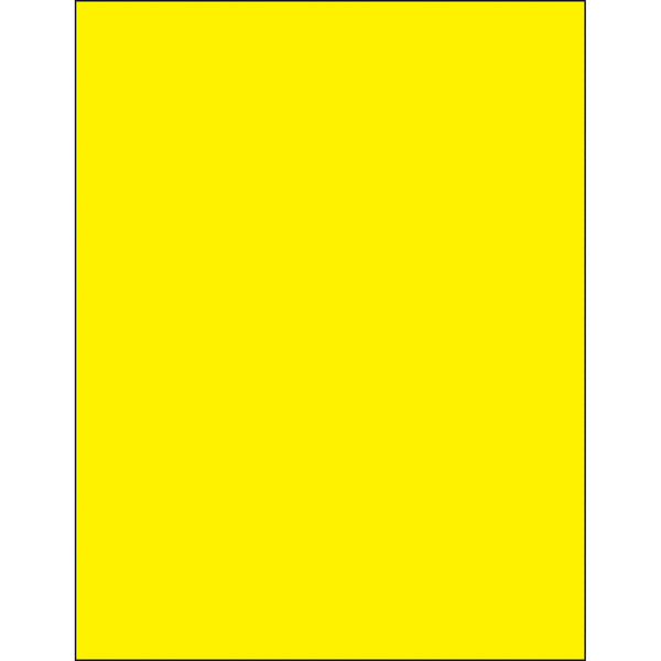 8 1/2 x 11" Fluorescent Yellow Removable Rectangle Laser Labels (LL420YE) Case Of 100