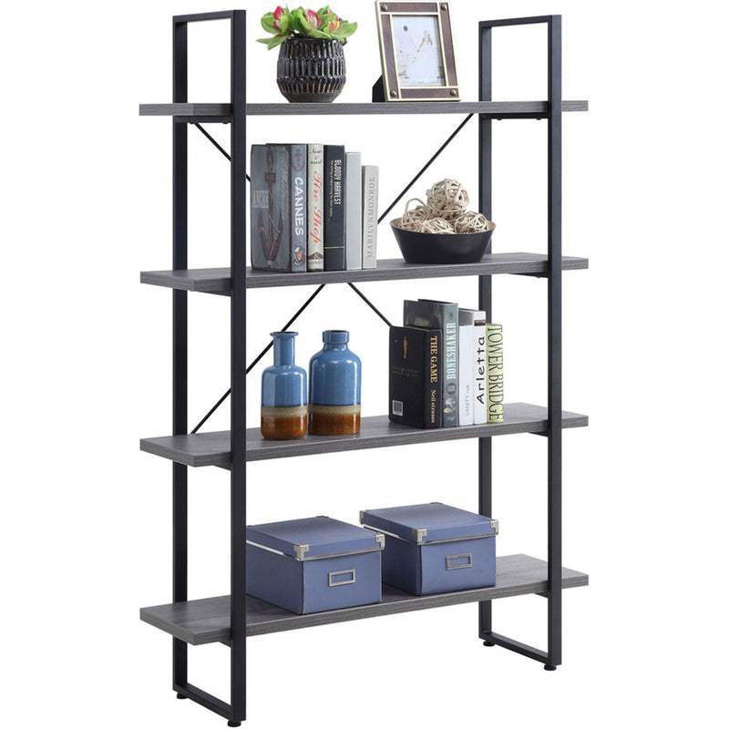 Lorell SOHO Rustic Metal Frame Bookcase (LLR97620) Each