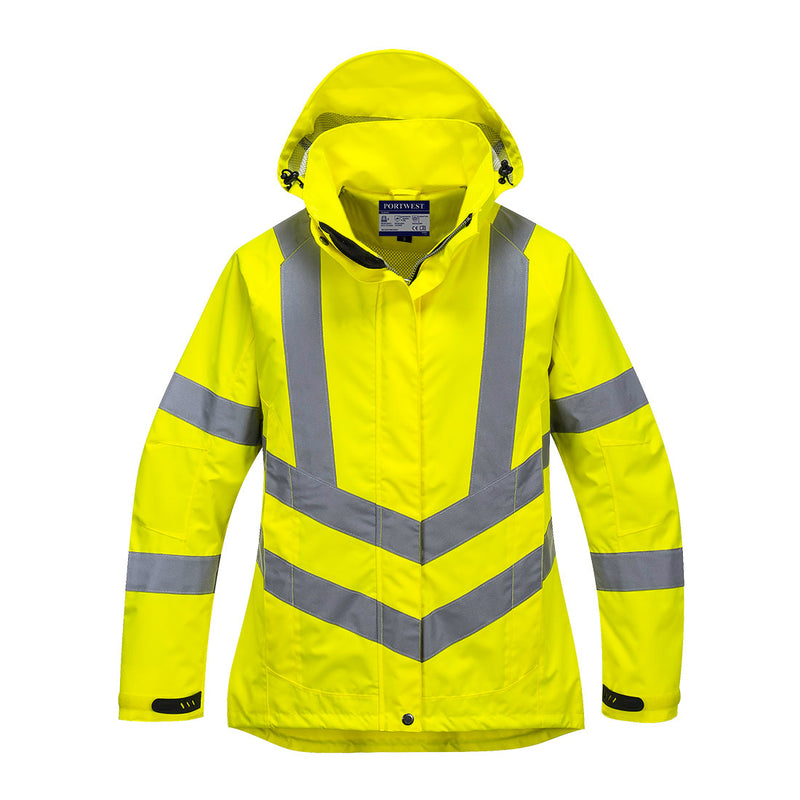 Portwest® Hi-Vis Women's Breathable Rain Jacket, Yellow, Size M (LW70YERM) Each