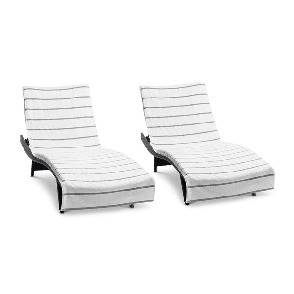 Arkwright Home Las Rayas Chaise Cover 30x85 Light Grey (2/Pack) (PNP-CC-HS3085LG-2PK) 2/PK