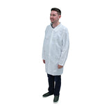 Safety Zone® ProMax® Lab Coat w/ No Pockets, Snap Front & Open Wrists, White, 30/Case, 2XL (SZNM1010-2X) Case of 30