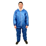 Safety Zone® PolyLite® Coveralls w/ Zip Front, Open Wrists & Ankles, Navy Blue, 25/Case, Large (SZNM1100B-L) Case of 25