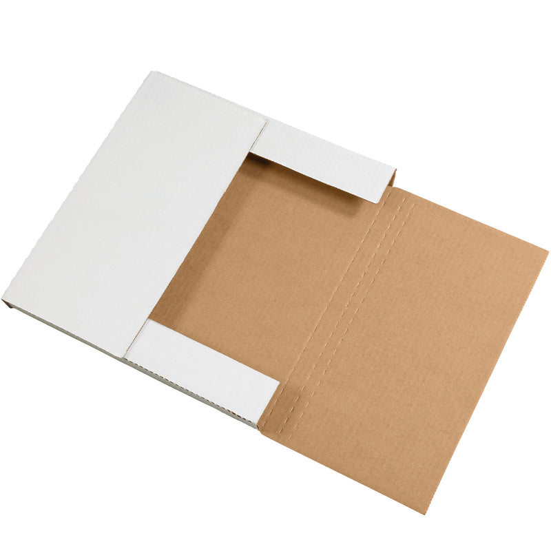 12 1/2 x 12 1/2 x 1" White Easy-Fold Mailers, Bundle Of 50 Bundle Of 50