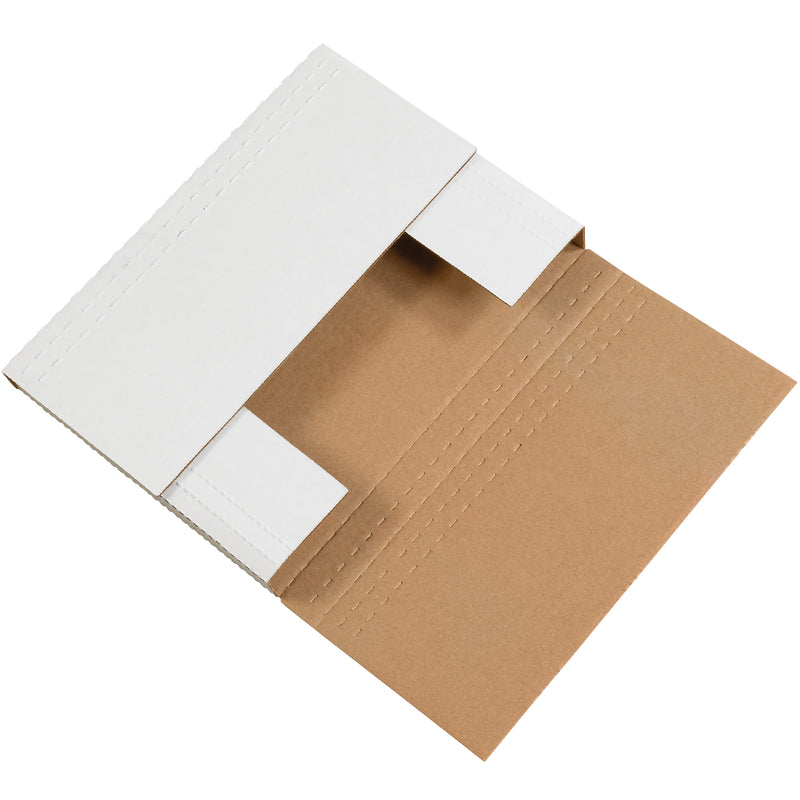 12 1/8 x 9 1/8 x 3" White Easy-Fold Mailers (M1293BF) Bundle Of 50