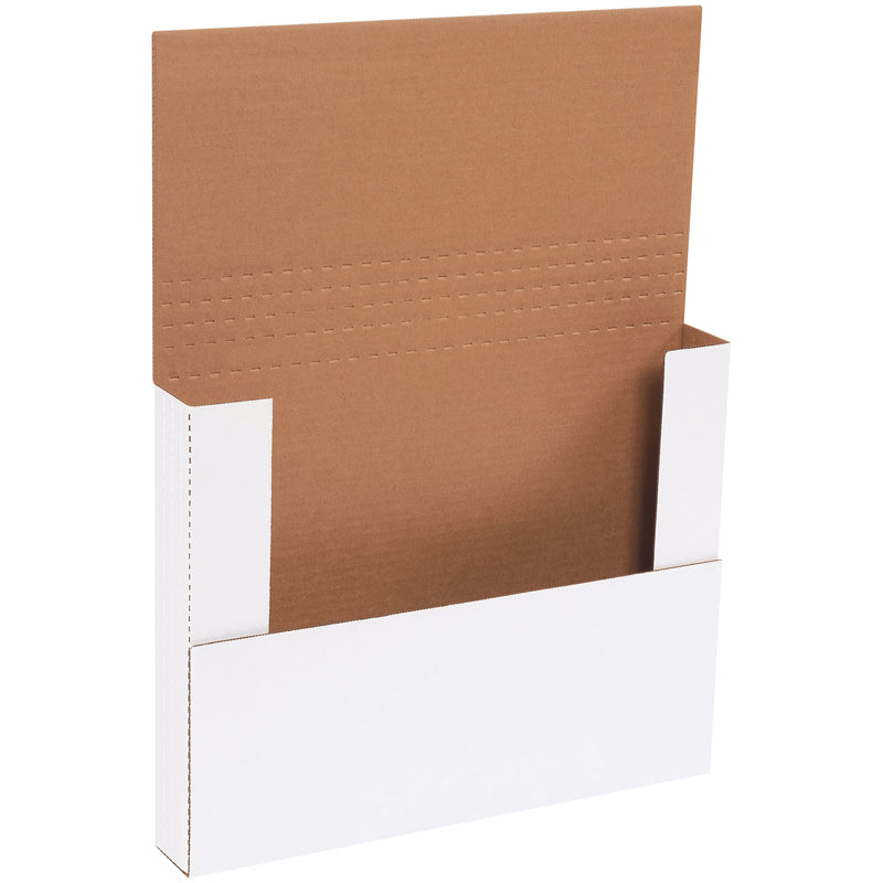 14 1/4 x 11 1/4 x 2" White Easy-Fold Mailers (M14112BF) Bundle Of 50