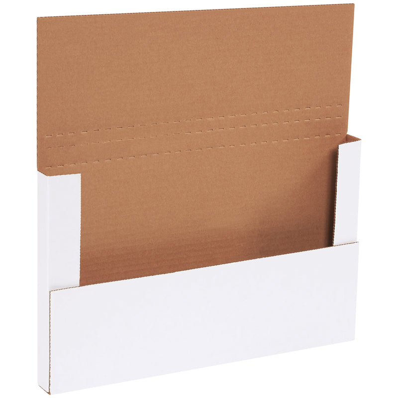 14 1/8 x 8 5/8 x 1" White Easy-Fold Mailers (M1491) Bundle Of 50