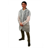 Safety Zone® PolyLite® Lab Coat w/ No Pockets, Snap Front & Open Wrists, White, 30/Case, 3XL (SZNM1710-3X) Case of 30